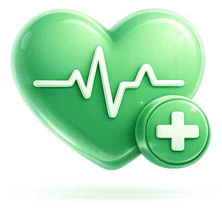 Green healthcare heart icon