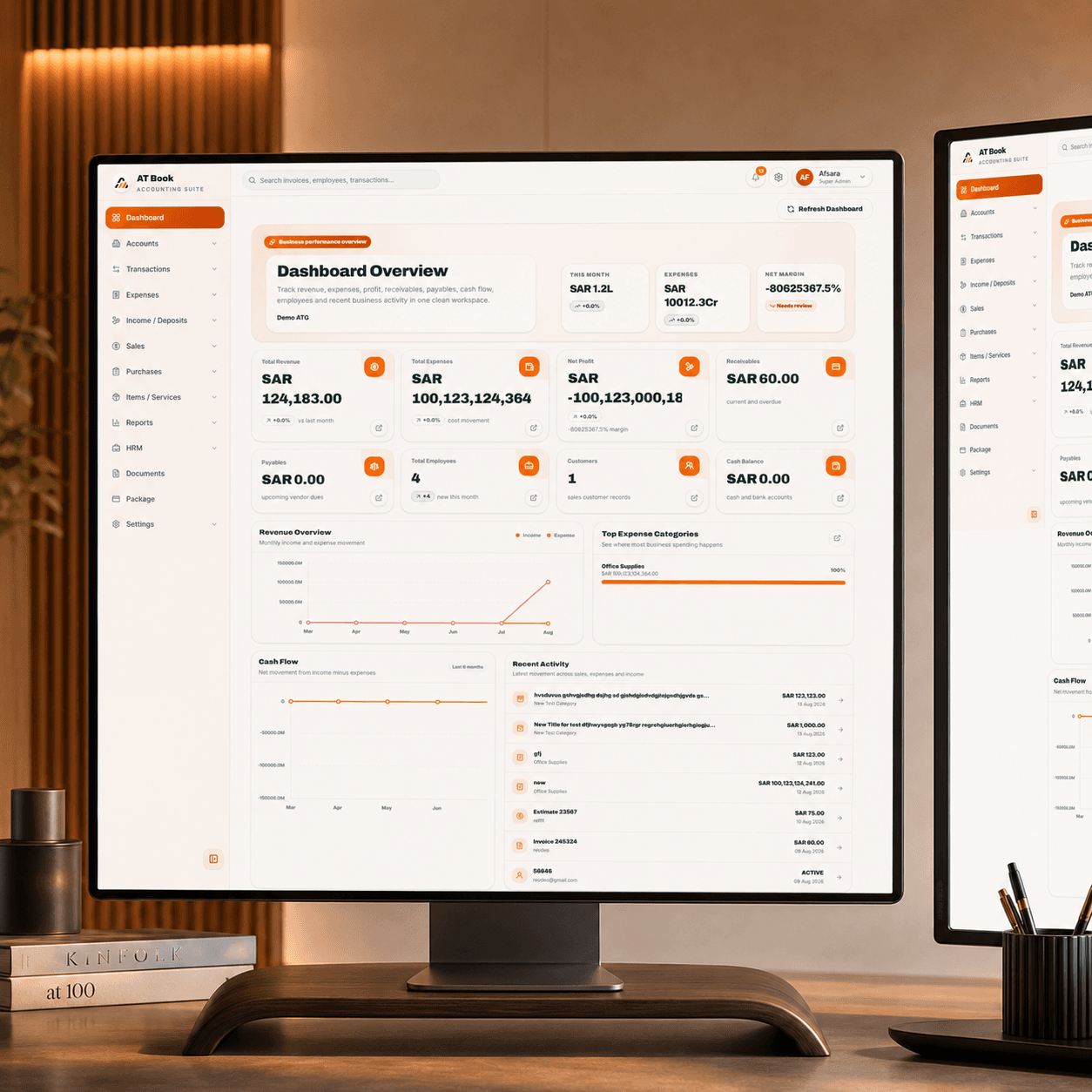 AT-Book accounting and business management dashboard